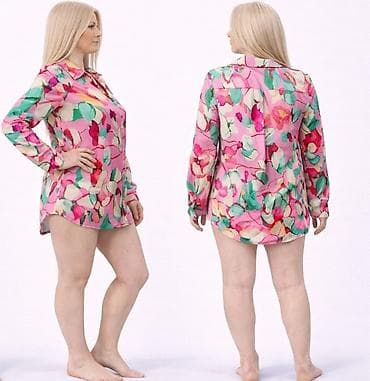 Ženska bluza sa dugim rukavima, ukrašena cvetnim dezenom u nijansama