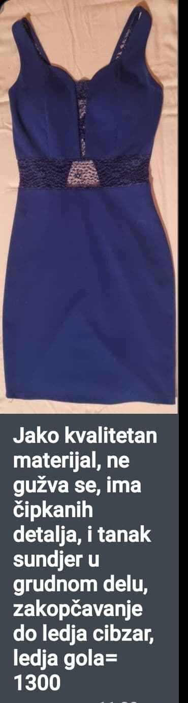 haljine sečene ispod grudi: XS (EU 34), color - Blue, Cocktail, With the straps — 1