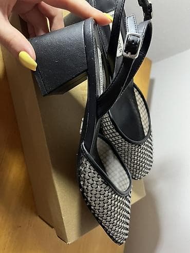 papuce bele: Steve Madden sandale – model Network - Boja: Black Mesh (crna mrežica — 2