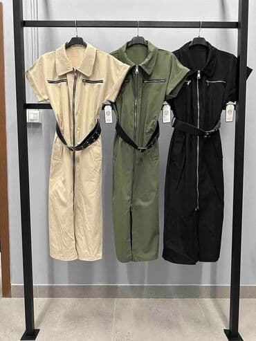 leprsava haljina: Zara One size, color - Khaki, Short sleeves — 3