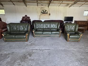 dekor platno za namestaj: Komplet kožne garniture za dnevnu sobu – 1 - Sastav: trosed, dvosed i — 6