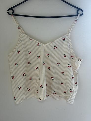 kardigan: Dvodijelna pidžama set – top na tanke bretele i široke pantalone — 2