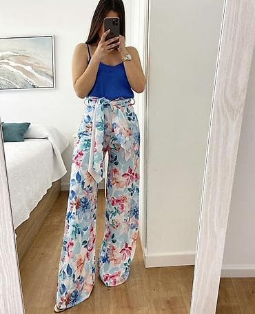 pantalone za devojke: Široke palazzo pantalone sa efektom suknje – više dezena 1550 din S M — 5