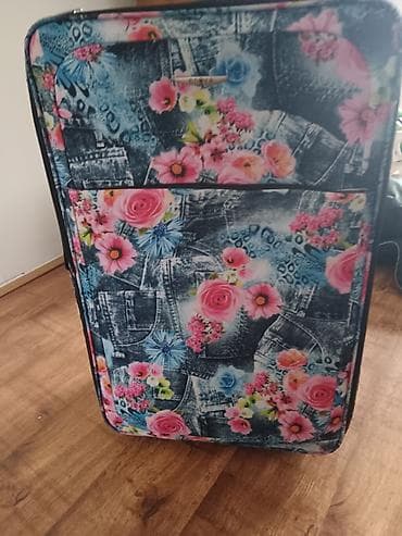 manual torbe katalog: Veliki putni kofer na točkiće – šareni cvetni dezen - Dimenzije — 1