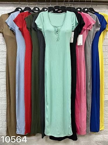 Haljine: ✅Ženska maxi haljina sa kratkim rukavima i dekorativnim dugmadima — 7