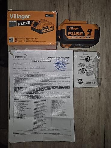 kucni red sati: Villager FUSE 18V Li-Ion baterija – 4.0 Ah - Originalna Villager FUSE — 5