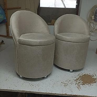 sive trpezarijske stolice: Tapacirane stolice/taburei sa naslonom – model “barrel” - Elegantna — 4