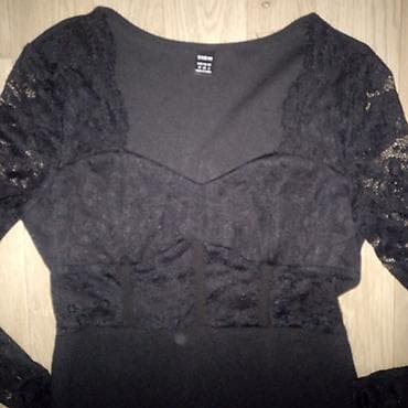 Lične stvari: Crna elegantna haljina sa čipkanim gornjim delom i dugim rukavima — 1