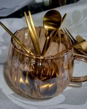 luminarc tanjiri akcija: Zlatni pribor za jelo – elegantna kolekcija - Materijal: nerđajući — 3