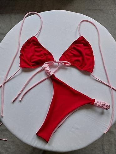 plazma torba: Dvodelni bikini set – roze/bordo-crvena - Gornji dio: klasičan — 7