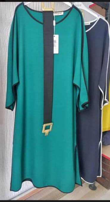 midi haljine h m: 4XL (EU 48), bоја - Tamnoplava, Oversize, Drugi tip rukava — 1