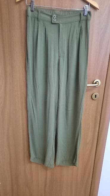 kengurovo blago platforma: Ženske pantalone DeFacto, veličina 36. - Boja: maslinasto zelena - — 2