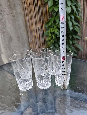 polovno posudje kupujemprodajem: Set od 6 viskih čaša od brušenog stakla/kristala. - Visina: oko 12 cm — 3