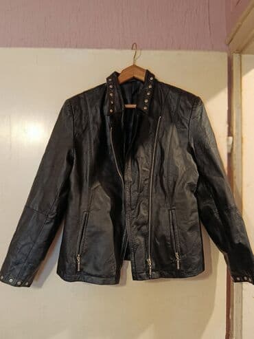 Kožna jakna Prava koža, M, bоја - Crna