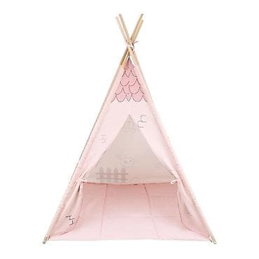 zimski skafanderi za decu: KikkaBoo Drveni šator Pink House – tipii za igru sa podlogom - — 3