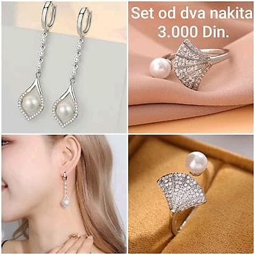 elegantne tunike: Elegentni posrebreni set nakita od hirurskog čelika sa žigom S925 – — 2
