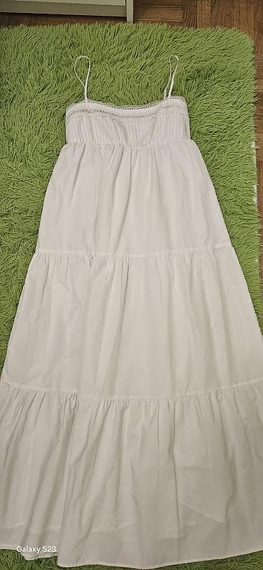 Men's Clothing: Bela letnja haljina na bretele – Zara, veličina S (EU S / USA S / MEX — 1