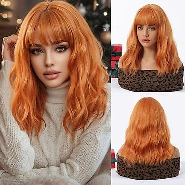 piling za telo: Ova narandžasta, talasasta perika srednje dužine, sa šiškama, nudi — 1