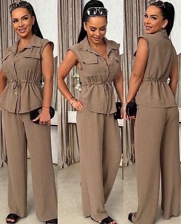 Kompleti: Dvodelniženski komplet – košulja bez rukava + široke pantalone 2550 — 1