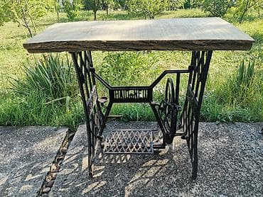 klub stolovi metal drvo: Retro sto od šivaće mašine NEU neobrađen Vi ga sređujete po svome — 3