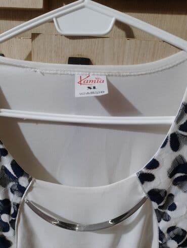 poliester majice: XL (EU 42), Polyester, Floral, color - White — 2