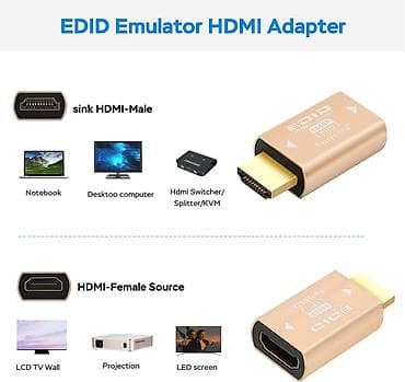 polovni racunari gaming: EDID Emulator HDMI adapter Opis: - HDMI EDID emulator/adapter sa — 1