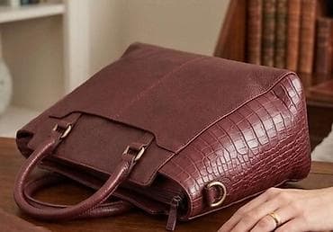 zenske torbe dejvid: Elegantna bordó torba za posao i svakodnevnu upotrebu - Materijal — 1