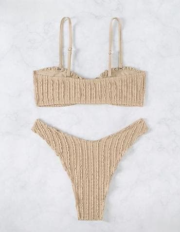 bebi odeca za devojcice: NOV U PAKOVANJU! S velicina Ženski kupaći kostim – dvodelni set, bež — 5