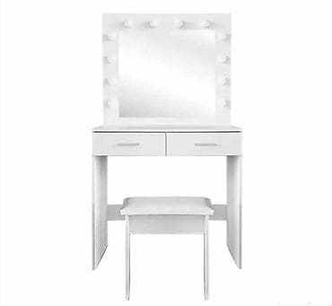 beli retro namestaj: Sto za šminkanje - Kozmetički stolovi Kvalitet koji traje! - 12 LED — 2