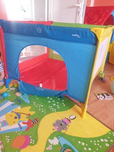 Nameštaj: Ogradica za igru Asalvo Baby, u jarkim bojama plave, crvene, zelene i — 1