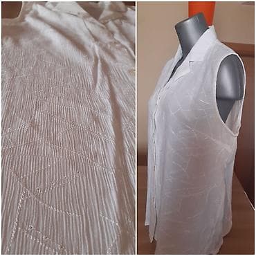 prsten cena: Bezrukavna bela košulja/bluza na kopčanje - Veličina: XL - Dužina: 70 — 4