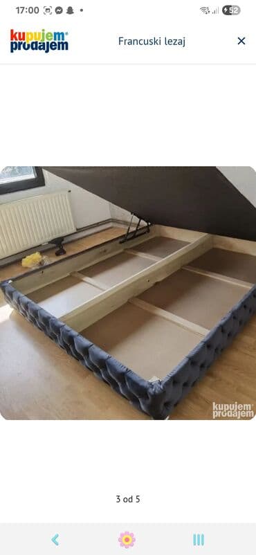 kuhinjska vrata sa staklom: Francuski lezaj Dimenzije: 200×160 Cena: 390 e  sa dusekom Kostur — 1