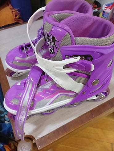 Oprema za skijanje: Rolerke (in-line) za decu – ljubičaste sa sivim i belim detaljima - — 5