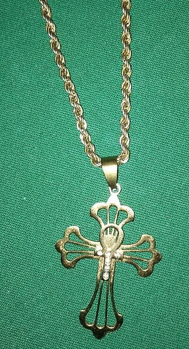 swarovski nakit cena: Lanac sa krsto hiruški čelik — 1