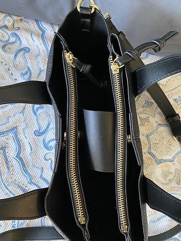 pinko torbe beograd: Crna kožna torba sa više pregrada - Materijal: kvalitetna crna sa — 2