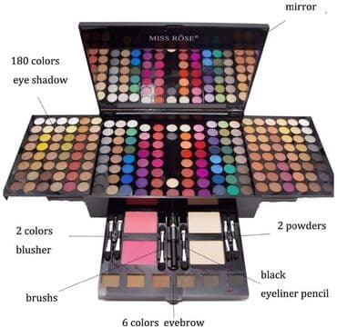 j2c koferi: Cena 3350 din Set sminke MISS ROSE u koferu Paleta sa senkama Set — 2