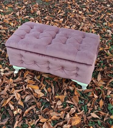 troset: Elegantni tapacirani sanduk 90x40x50, sa dugmićima, idealan za — 7