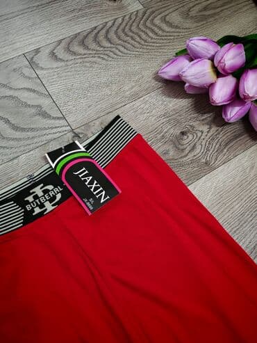 push up helanke: M (EU 38), Cotton, color - Red, Single-colored — 3