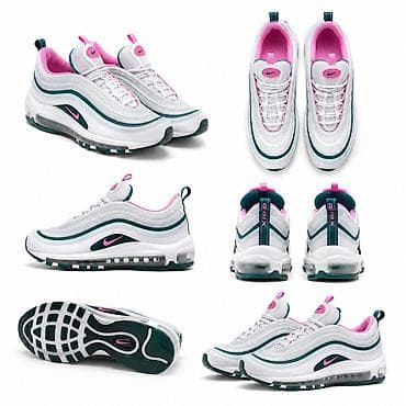 spicaste cizme na stiklu: Nike Air Max 97 patike – bela baza sa talasastim panelima u — 1