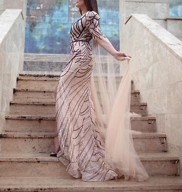 haljine s: Svečana duga haljina sa šlepom i dramatičnim rukavima - Kroj: uska — 5