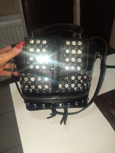 guess plisana torba: Torba puna cirkona. Moze da bude ranac, moze torba. Prelepa nova — 1
