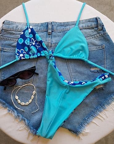 gornji delovi kupacih kostima: Dvostrani bikini set – trodelni trouglasti kroj - Gornji deo — 3
