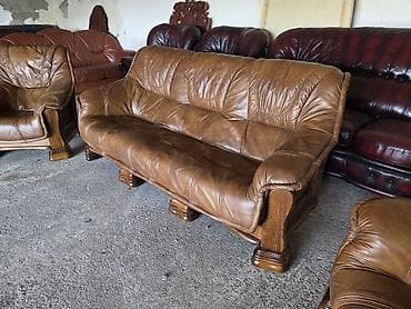 dekor platno za namestaj: Kožna garnitura za dnevnu sobu – 1 - Sastav: trosed i dve fotelje - — 5