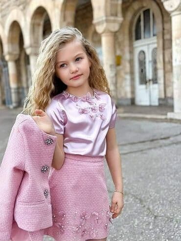 satenske pidzame: Sako, suknja, satenska bluzica i dokolenice u kompletu za princezice — 3