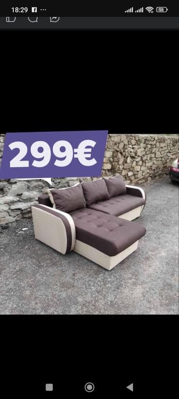 simpo kozne garniture: Ugaona garnitura sa ležajem – dimenzije 250 × 160 cm. - Moderan L — 6