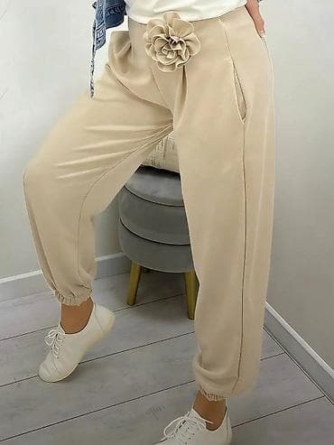 Wedding Clothes & Accessories: Ženske pantalone sa 3D cvetnim detaljem u struku - Model — 3