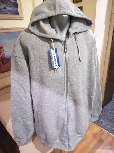 pantalone farmerice bermude: Duks, 4XL, bоја - Siva, Sa kapuljačom — 3