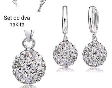 zara helanke sa slicem: Set: Earrings, Necklace, Pendant, Material: Cubic zirconia — 2