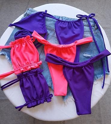kupujem razno: Dvodelni kupaći kostimi – neon pink i ljubičasti - Model: bikini sa — 2