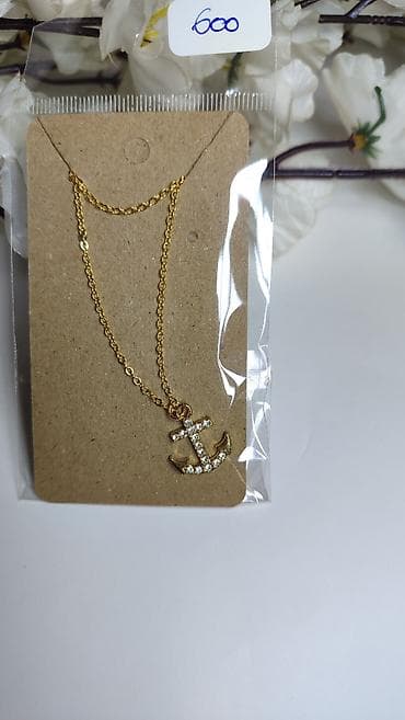 ogrlica krstic: Zlatna ogrlica sa priveškom sidra - Materijal: legura u zlatnoj boji — 4